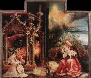 Matthias  Grunewald Concert of Angels and Nativity oil painting artist